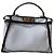 Borsa Fendi Peekaboo Iconic Mini Nero Bianco D'oro - vista 2