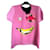 Top rose à imprimé graphique Moschino Cheap and Chic Noir Blanc Jaune Métallisé  - vue 1