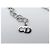 NOVO COLAR DIOR CHAINE LOGO D STRASS 39 CM EM METAL PRATEADO Prata - vista 7