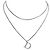 NUOVO COLLANA DIOR DOUBLE CHAIN LOGO D STRASS ARGENTATA Argento