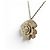COLLANA CHANEL PENDENTE CAMELIA LOGO CC E STRASS 2012 METALLO DORATO D'oro - vista 3