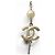 COLLANA CHANEL PENDENTE CAMELIA LOGO CC E STRASS 2012 METALLO DORATO D'oro - vista 6