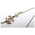 COLLANA CHANEL PENDENTE CAMELIA LOGO CC E STRASS 2012 METALLO DORATO D'oro - vista 9