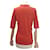 Hermès NUEVO POLO HERMES FIT T-SHIRT H80073136 S SPORT EN LANA NARANJA LADRILLO CON CREMALLERA  - vista 3