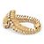 BRACCIALE VINTAGE BOUCHERON PLUME DE PAON DIAMANTI 3.3CT ORO GIALLO 18K 64GR BANGLE D'oro - vista 3