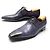 SAPATOS SANTONI 11941 RICHELIEU 8.5IT 43.5FR COURO PATINADO AZUL NOVOS