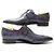 SAPATOS SANTONI 11941 RICHELIEU 8.5IT 43.5FR COURO PATINADO AZUL NOVOS - vista 2