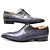 SAPATOS SANTONI 11941 RICHELIEU 8.5IT 43.5FR COURO PATINADO AZUL NOVOS - vista 3