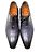 SAPATOS SANTONI 11941 RICHELIEU 8.5IT 43.5FR COURO PATINADO AZUL NOVOS - vista 8