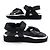 NUOVE SANDALI CHANEL DAD G45083 PELLE NERA STRAP 36 Nero - vista 2