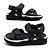 NUOVE SANDALI CHANEL DAD G45083 PELLE NERA STRAP 36 Nero - vista 3