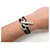 Hermès HERMES SKIPPER NOIR SILVER 925 STERLING DOUBLE WRAP BRACELET NECKLACE Black  - view 14