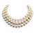 COLLAR VINTAGE CHANEL 1994 CON 3 HILAS DE PERLAS Y CIERRE LOGO CC Crudo - vista 2
