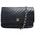 VINTAGE CHANEL HANDべきTASCHE EINFACHE KLAPPE CC LOGO SCHWARZ CHEVRON LEDER HAND BAG
