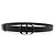 NUEVO CINTURÓN LARGO CHRISTIAN DIOR HEBILLA LOGO PLATA RUTENIO T36 Negro