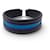 Hermès NEW HERMES TWO-TONE LEATHER BRACELET BLUE & BLACK T19 PALLADIUM STEEL BUCKLE  - view 2