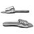 SCARPE LOUIS VUITTON REVIVAL FLAT MULE 1A9QJG IN PELLE MONOGRAM 38 Argento - vista 2