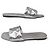 SCARPE LOUIS VUITTON REVIVAL FLAT MULE 1A9QJG IN PELLE MONOGRAM 38 Argento - vista 3