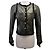 CHANEL Blouson-Jacke aus Lammleder mit Tweed-Besatz 36 S LEATHER COAT Schwarz