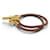 Hermès HERMES GLENAN DOUBLE WRAP GOLD-TONE METAL AND LEATHER BANGLE NECKLACE Brown  - view 2