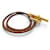 Hermès HERMES GLENAN DOUBLE WRAP GOLD-TONE METAL AND LEATHER BANGLE NECKLACE Brown  - view 4