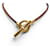 Hermès HERMES GLENAN DOUBLE WRAP GOLD-TONE METAL AND LEATHER BANGLE NECKLACE Brown  - view 6