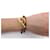 Hermès HERMES GLENAN DOUBLE WRAP GOLD-TONE METAL AND LEATHER BANGLE NECKLACE Brown  - view 9
