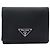 PRADA LOGO RE-NYLON CANVAS PICCOLO PORTAFOGLIO MONETE E CARTE Nero