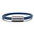 NUOVO BRACCIALETTO LOUIS VUITTON DAMIER GEANT 16.5CM ACCIAIO CORDO IN PELLE BANGLE Blu