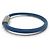 NUOVO BRACCIALETTO LOUIS VUITTON DAMIER GEANT 16.5CM ACCIAIO CORDO IN PELLE BANGLE Blu - vista 2