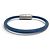 NUOVO BRACCIALETTO LOUIS VUITTON DAMIER GEANT 16.5CM ACCIAIO CORDO IN PELLE BANGLE Blu - vista 3
