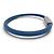 NUOVO BRACCIALETTO LOUIS VUITTON DAMIER GEANT 16.5CM ACCIAIO CORDO IN PELLE BANGLE Blu - vista 4