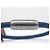 NUOVO BRACCIALETTO LOUIS VUITTON DAMIER GEANT 16.5CM ACCIAIO CORDO IN PELLE BANGLE Blu - vista 5