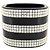 NUOVO BRACCIALE CHANEL MANCHETTA LOGO CC STRASS 15.5CM RESINA NERA BANGLE Nero - vista 3