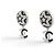 NUOVI ORECCHINI CHANEL LOGO CC STELLA STRASS EMAIL NERO Argento - vista 2