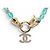 NEU CHANEL DRACHE FISCH CC LOGO STRASS PERLEN CHOKER Golden - Ansicht 2