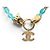 NEU CHANEL DRACHE FISCH CC LOGO STRASS PERLEN CHOKER Golden - Ansicht 4