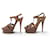 CHAUSSURES YVES SAINT LAURENT TRIBUTE 267369 SANDALES 38 CUIR MARRON SHOES  - vue 2