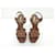CHAUSSURES YVES SAINT LAURENT TRIBUTE 267369 SANDALES 38 CUIR MARRON SHOES  - vue 8