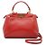 Fendi Mini borsa Peekaboo in pelle nappa rossa con tracolla Rosso - vista 3