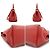 Fendi Mini borsa Peekaboo in pelle nappa rossa con tracolla Rosso - vista 4