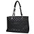 Borsa Tote Chanel in pelle di vitello martellata nera Nero