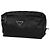 Pochette in nylon nero e pelle Prada