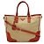 Borsa Tote Prada Triangle: Borsa a tracolla in tela e pelle beige e rosso