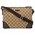 Borsa a Spalla Gucci GG Canvas Beige Cachi Marrone scuro