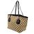 Borsa Tote GUCCI GG Canvas Charm Nero Beige Cachi - vista 3