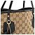Borsa Tote GUCCI GG Canvas Charm Nero Beige Cachi - vista 8