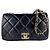 Borsa a tracolla Chanel in agnello Nero