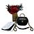 Chanel Vanity Case aus schwarzem gestepptem Lammleder mit Kette