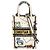 Dior Mini Book Tote Verticale in tela ricamata bianca Pixel Zodiac Bianco